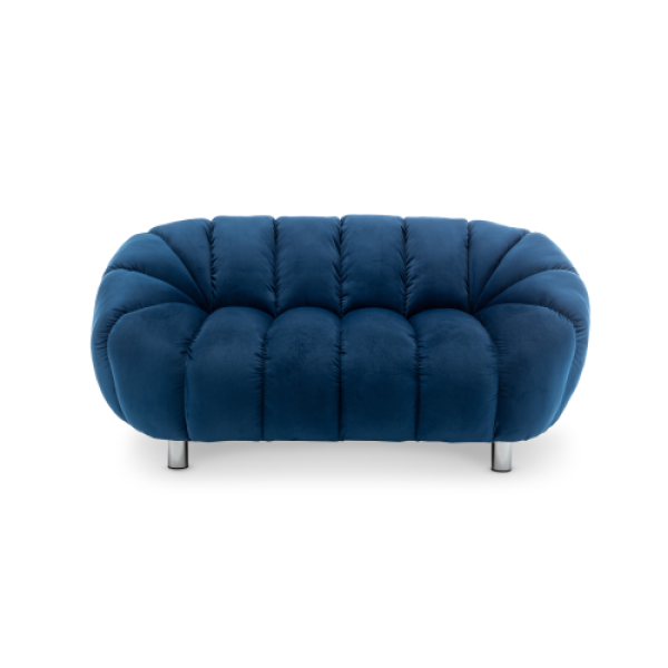 Velvet Blue Rezzato 2-Seater Sofa